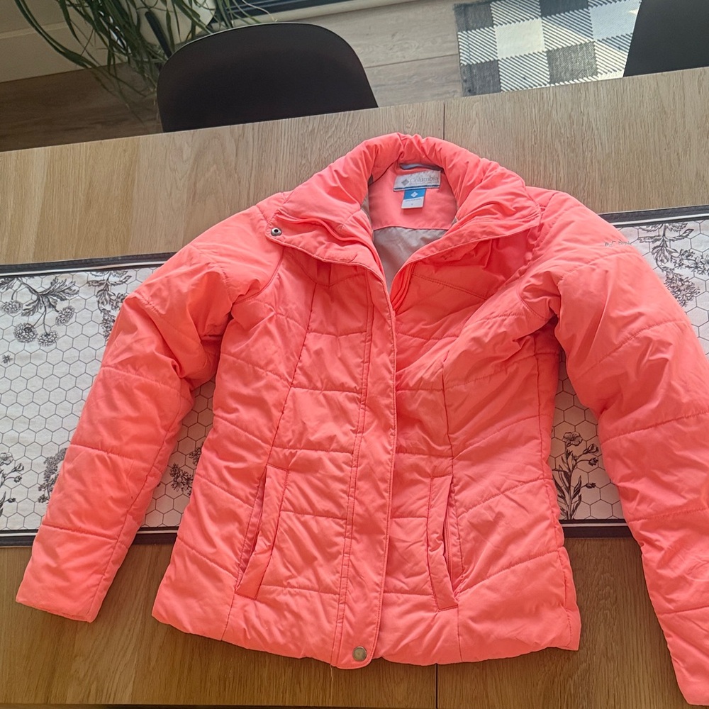Vibrant Coral Columbia Puffer Jacket